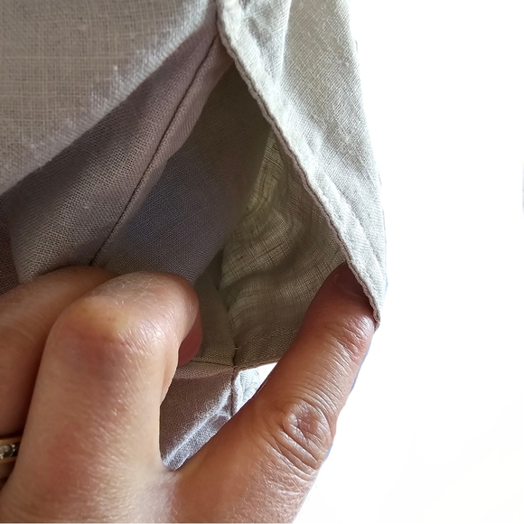 Nicole Miller Cream Linen Jacket with Classic Distressed Denim Style - Picture 10 of 16